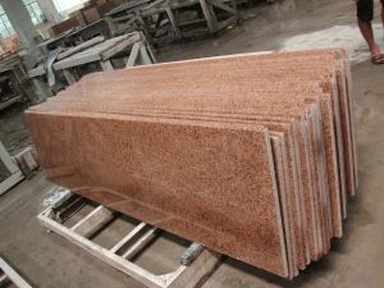 Tian Shan sarkanā granīta virtuvē topi ar Backsplash