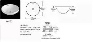 Overmount keramikas kuģis izlietne (YTL-#6122)