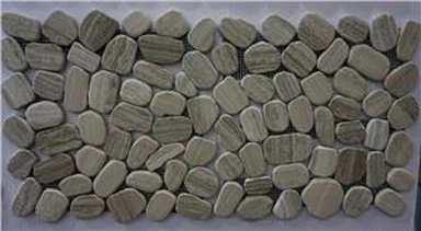 Pelēka koka marmora plakana sagriezta acs mozaīka